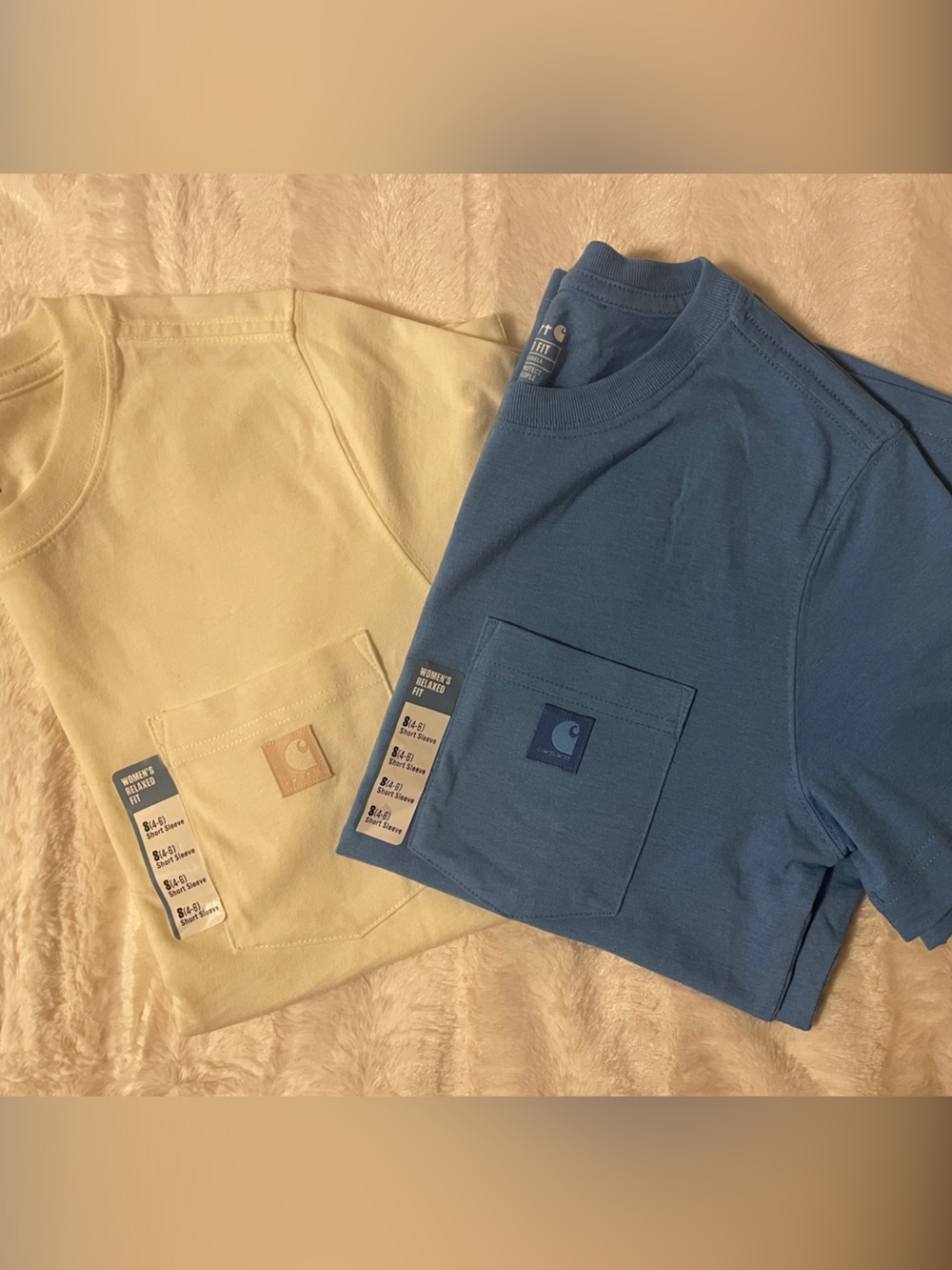 Carhartt Pocket Tee Duo in Cream and Light Blue